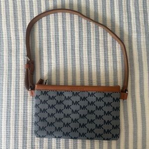 Michael Kors Denim Blue and Tan Belt Bag